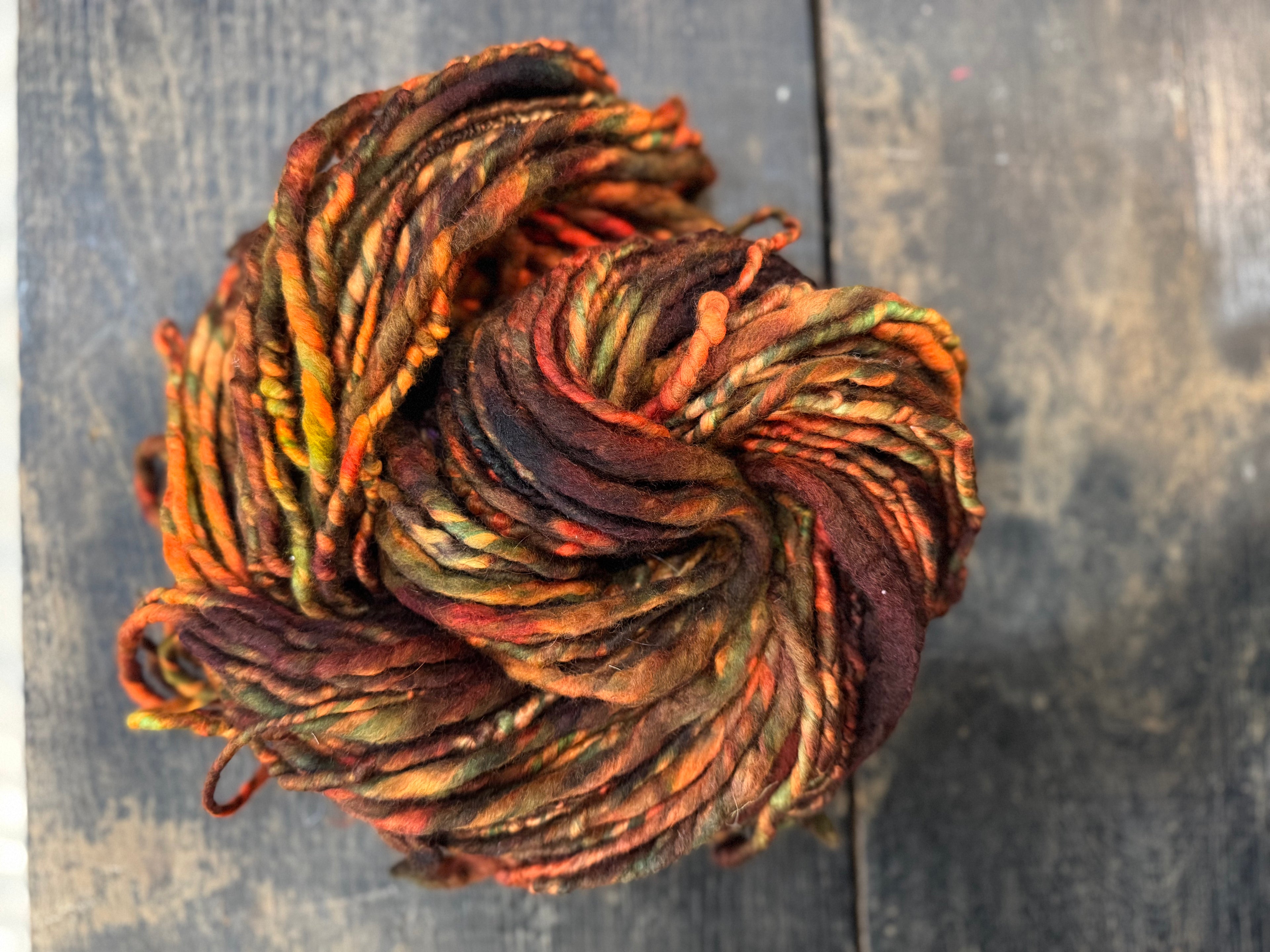 Hand Spun Merino-Oranges