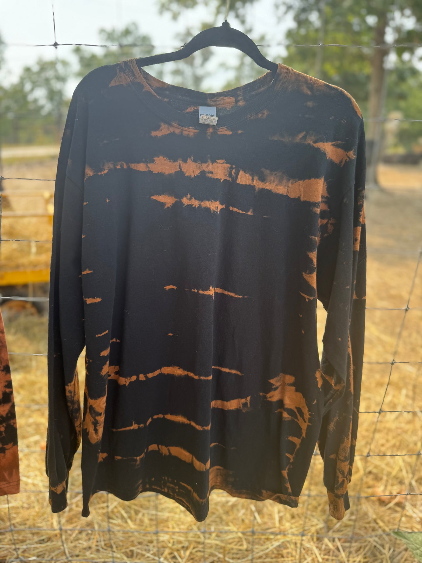 Long Sleeve Bleach Dye Unisex Shirts-XL