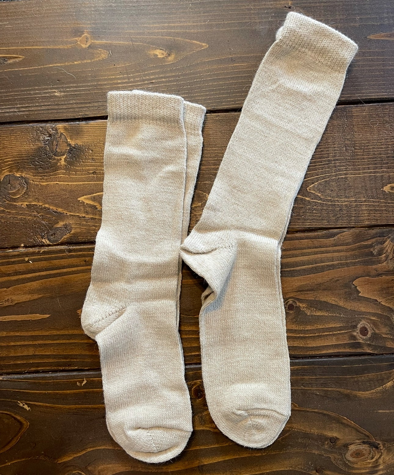 Alpaca Light Weight Boot Sock-Natural Cream