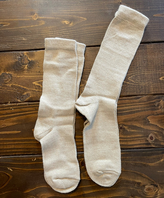 Alpaca Light Weight Boot Sock-Natural Cream