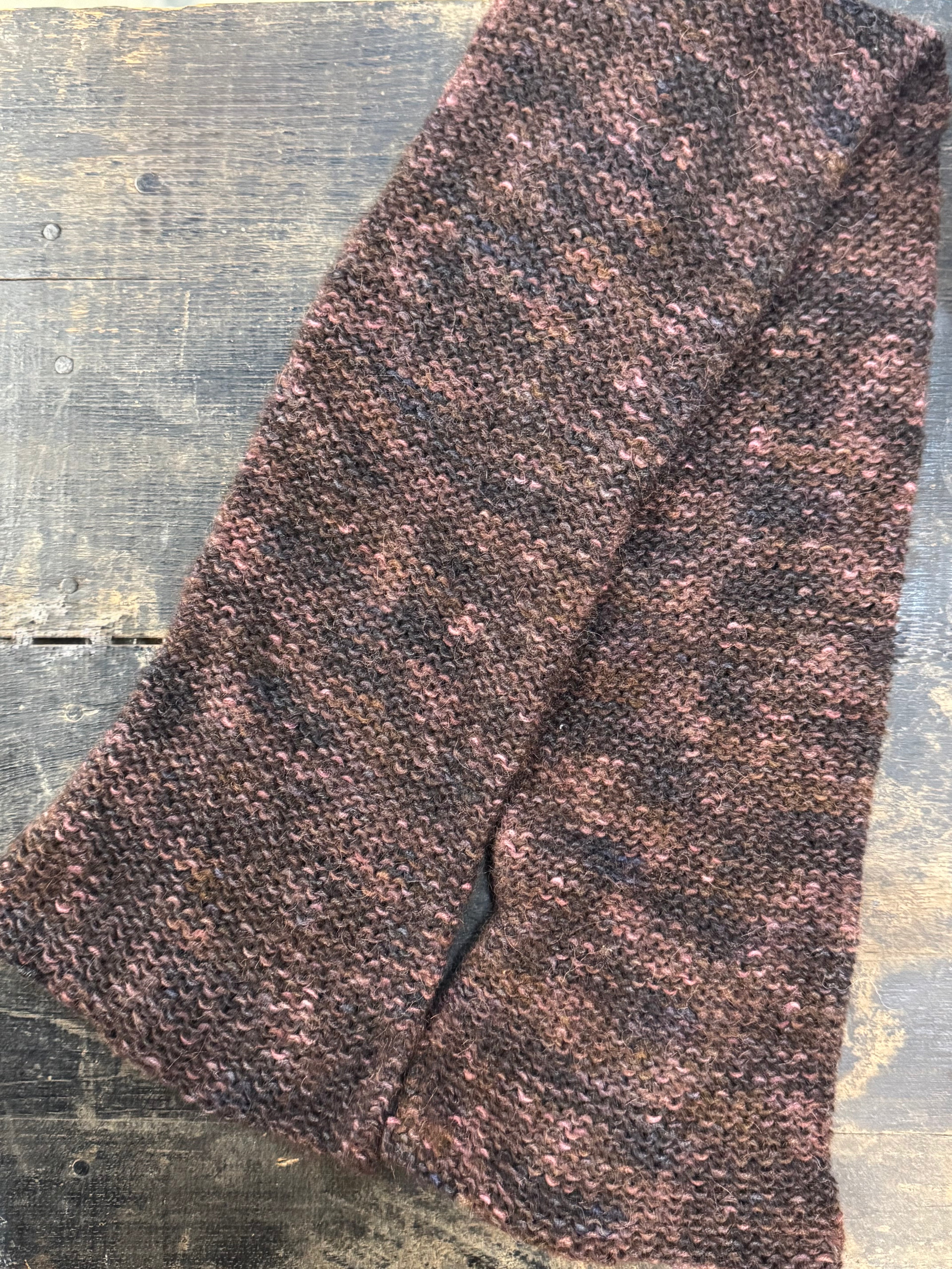 Double Knit Short Scarf-Browns