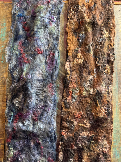 Felted Alpaca Wool Mohair Cashmered Lined Scarf