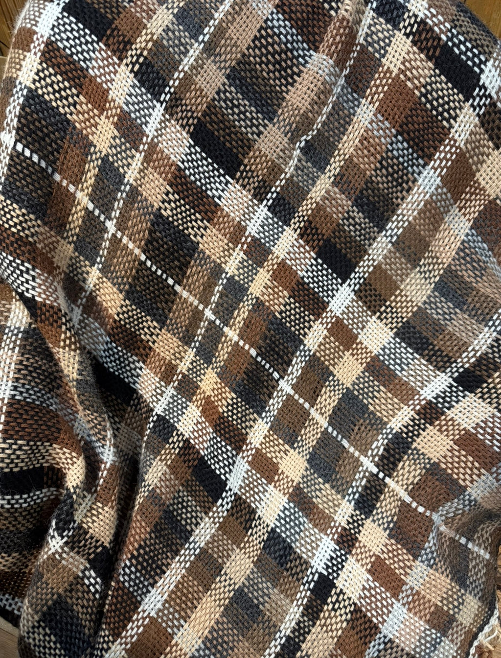 Hand Woven Alpaca Baby Blanket-Diamond Plaid