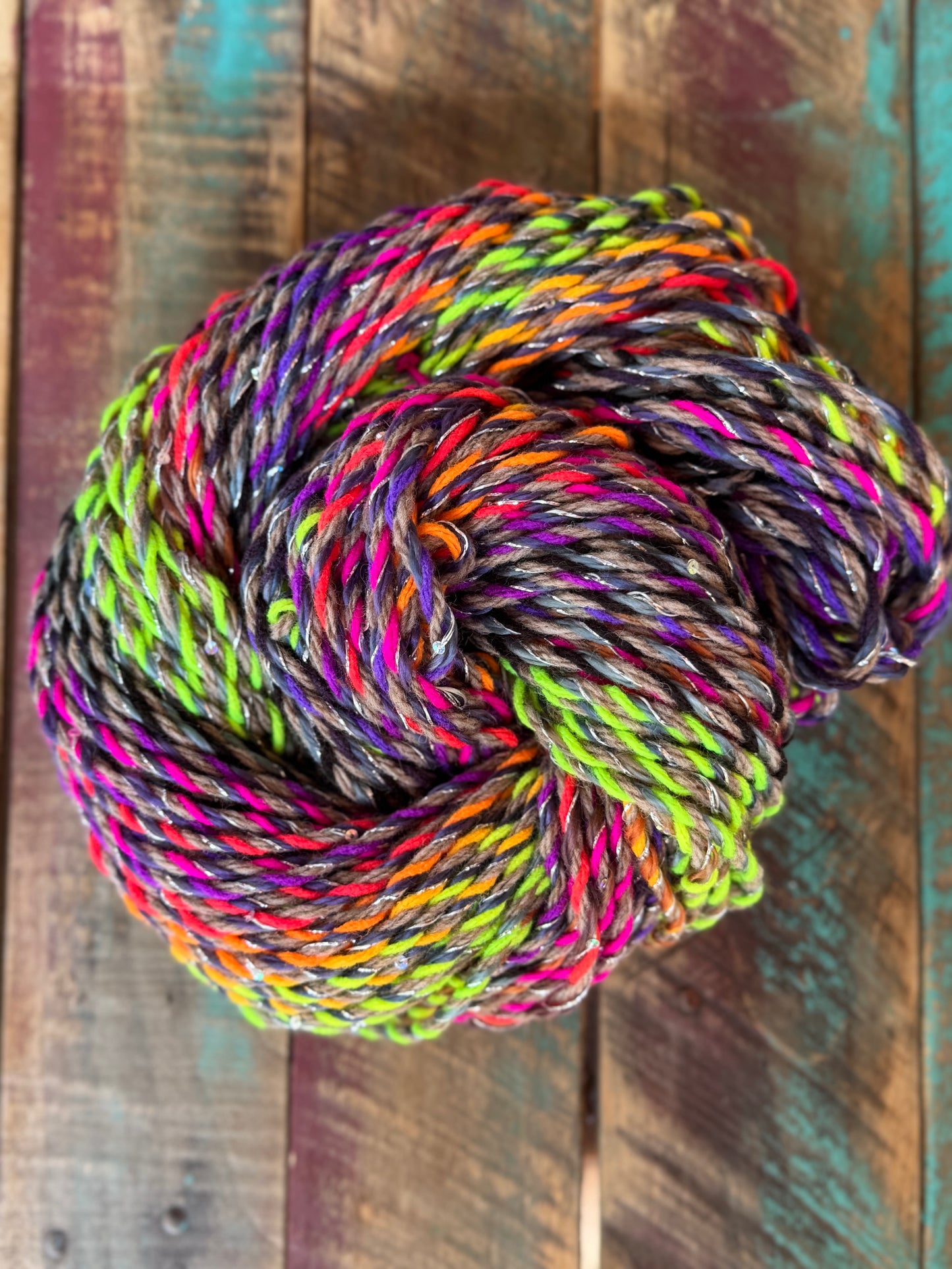 Hand Spun Bulky-Neon Twist