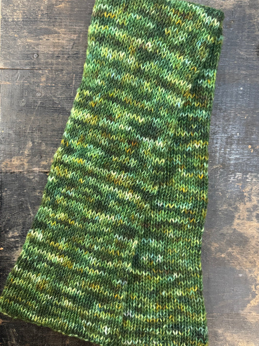 Double Knit Short Scarf-Moss