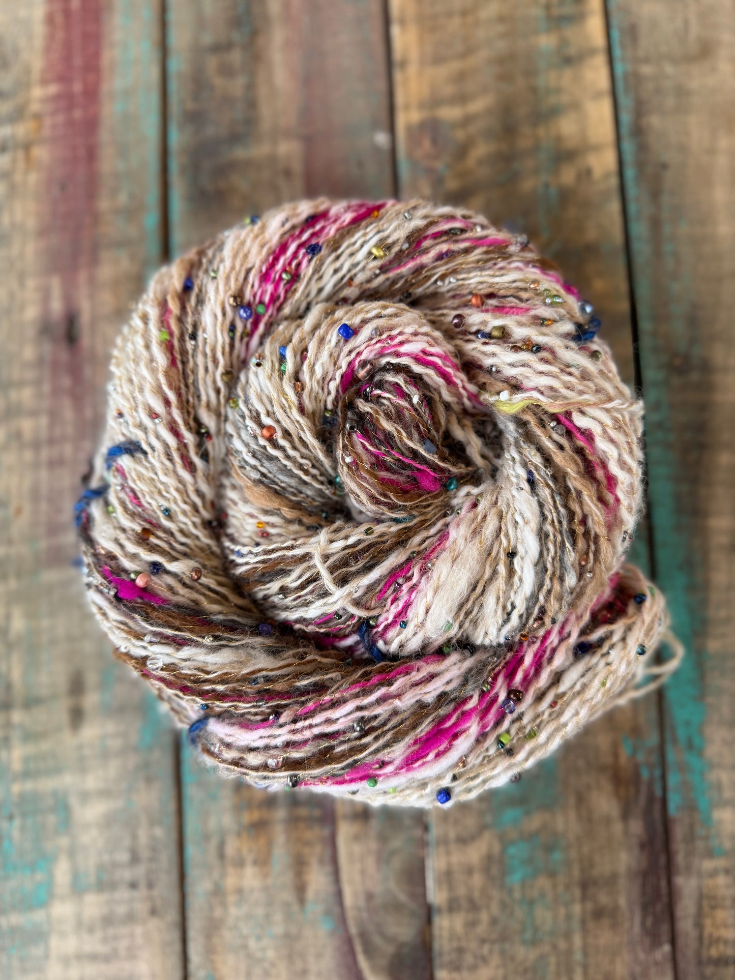 Hand Spun Glass Beads-Hot Pink Stained Glass