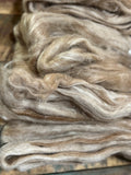 Suri Alpaca Flax Linen Eri Peace Silk Roving-Light Fawn