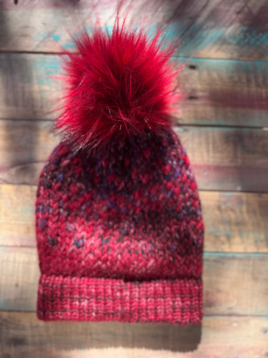 Knit Beanie-Queen of Hearts