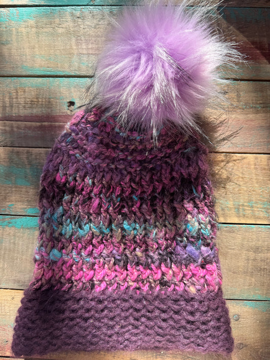 Handspun Knit Beanie-Suri Surprise