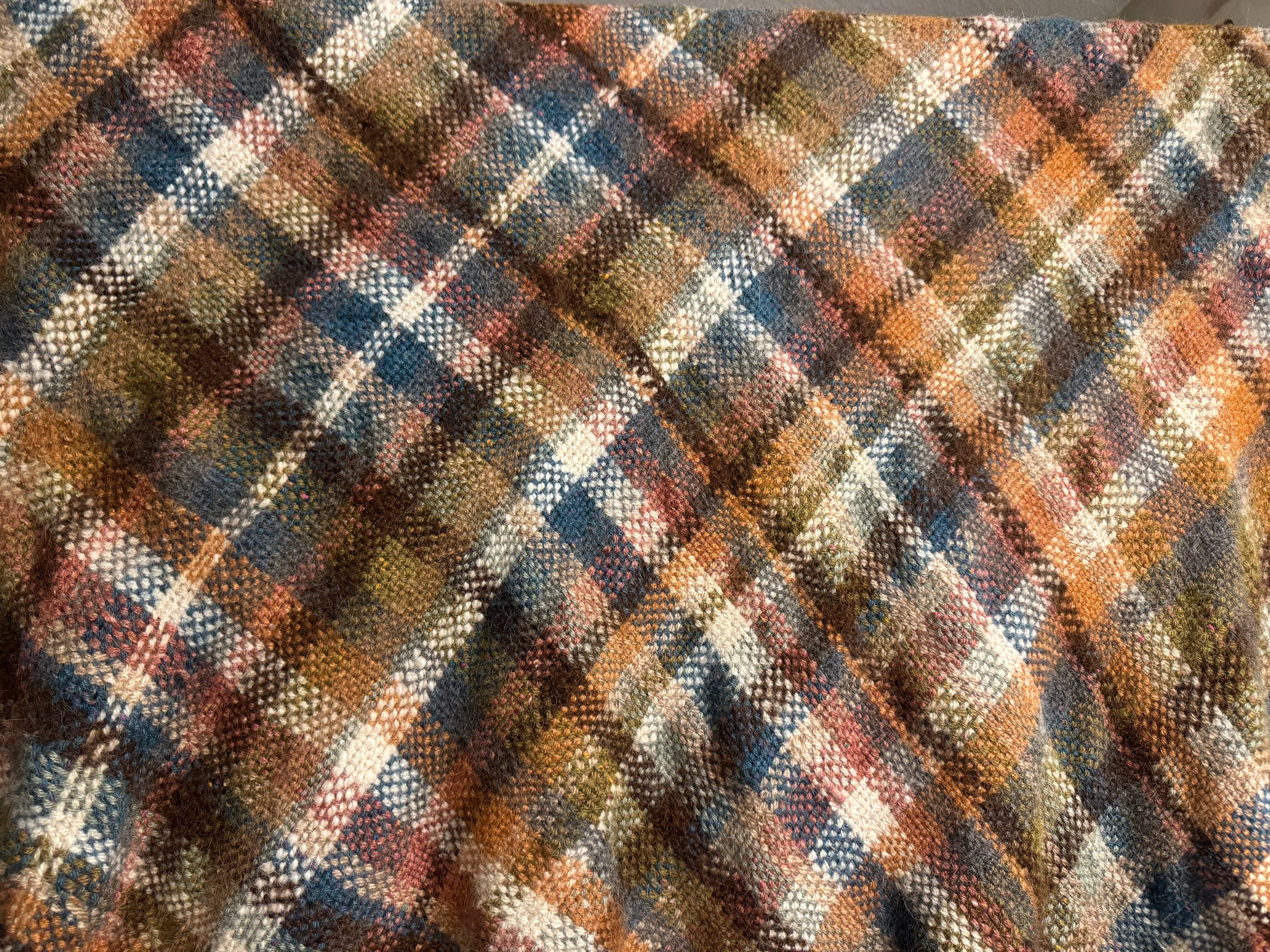Hand Woven Alpaca Baby Blanket-Traditional Plaid