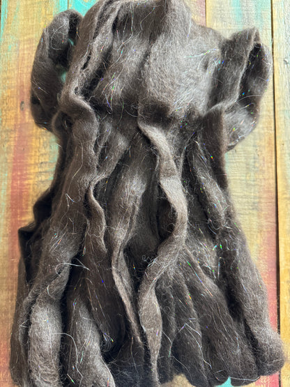 Huacaya Alpaca Sparkle Roving-Wallykazaam