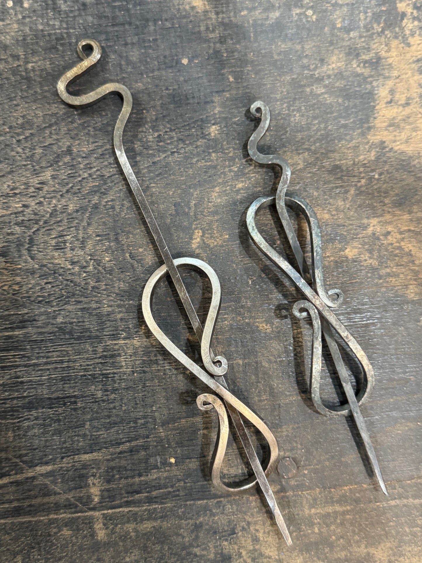 Hand Forged Shawl Fabric Hair Pin