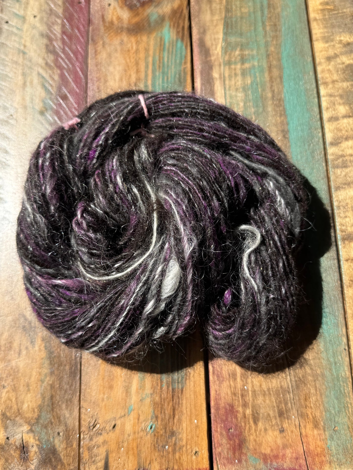 Hand Spun Single Alpaca Carbonized Bamboo Sparkle-Royal