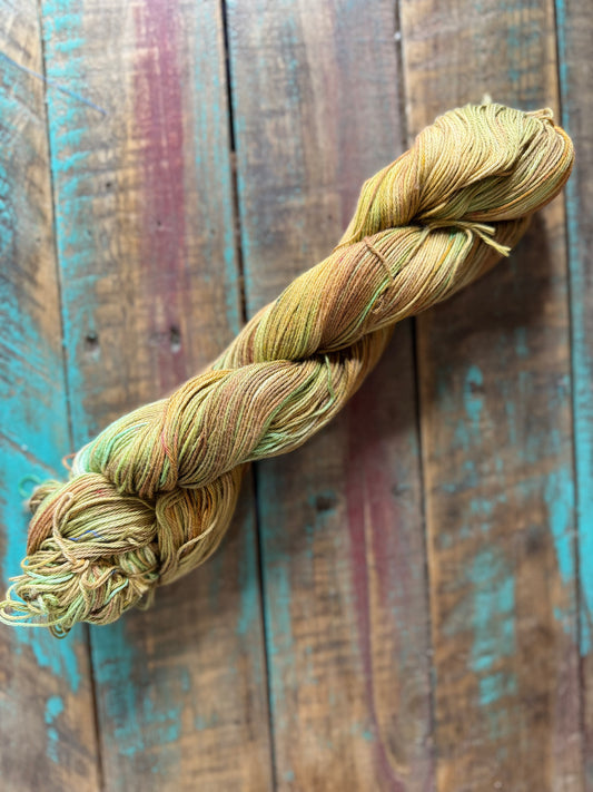 Fingering Sock Pima Cotton-Brown Rust Mint