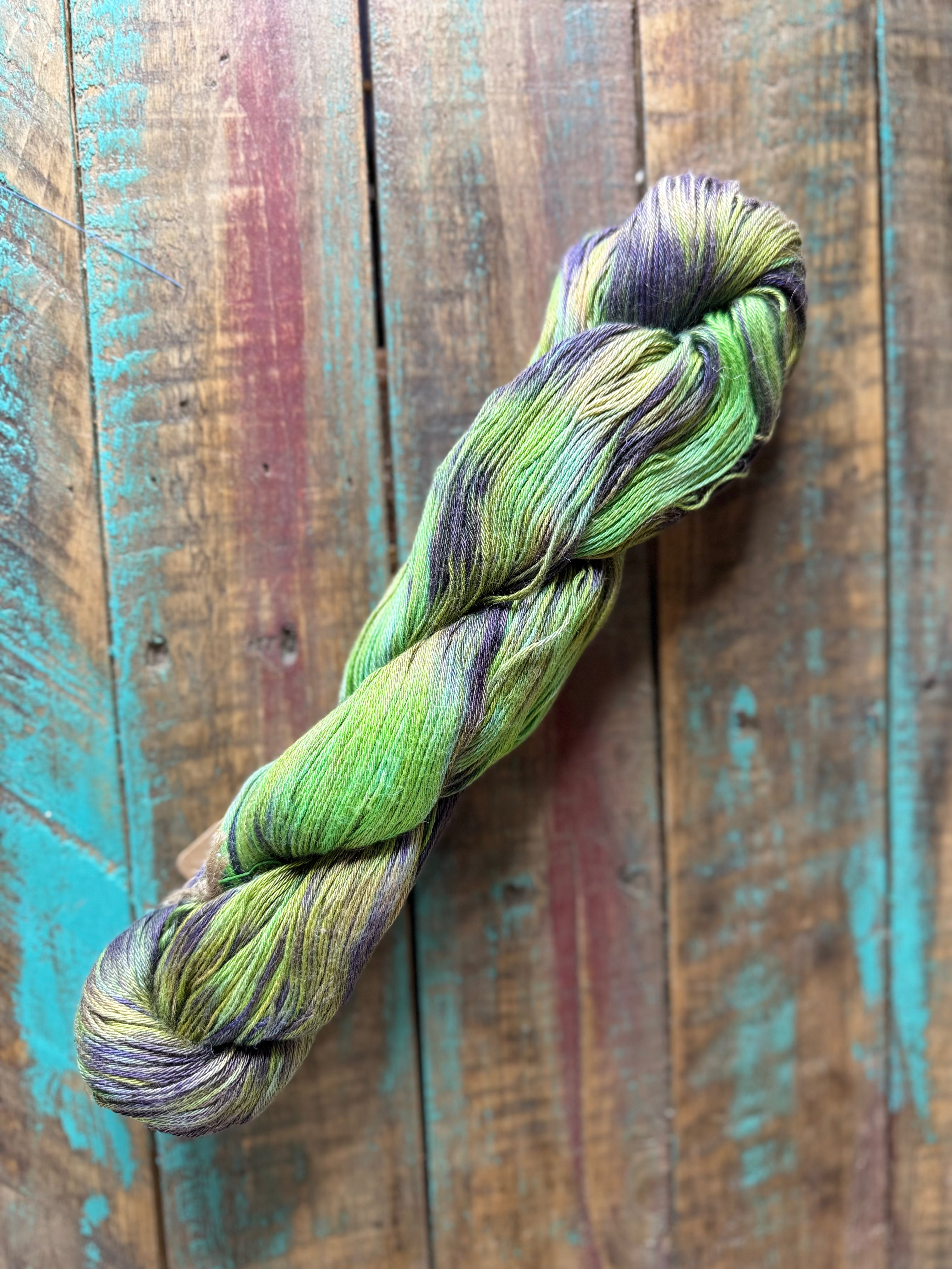 Fingering Sock Pima Cotton-Purple & Green