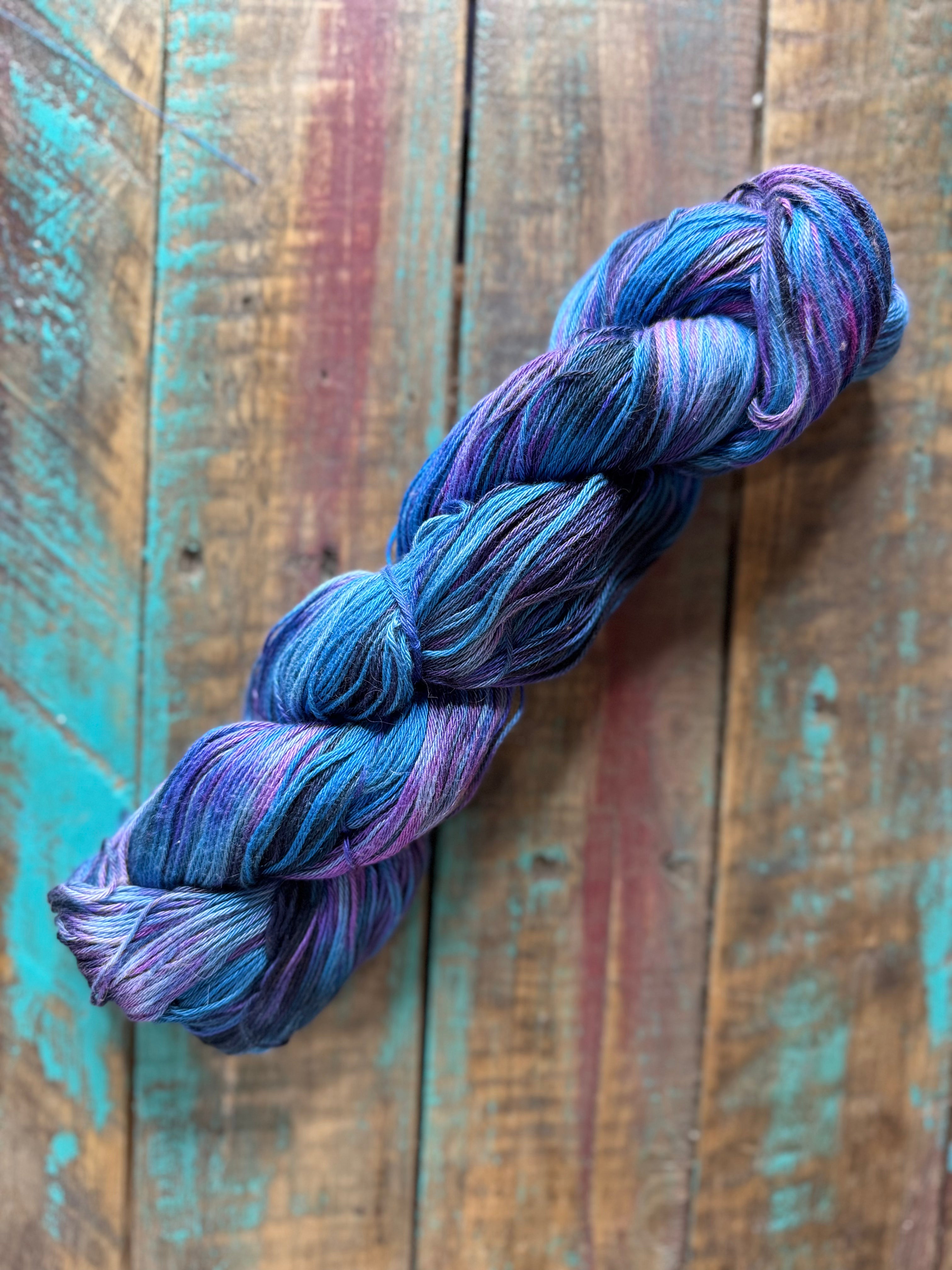 Fingering Sock Pima Cotton-Blue Purple Black