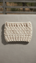 Hand-Knit Wool Cream Cowl