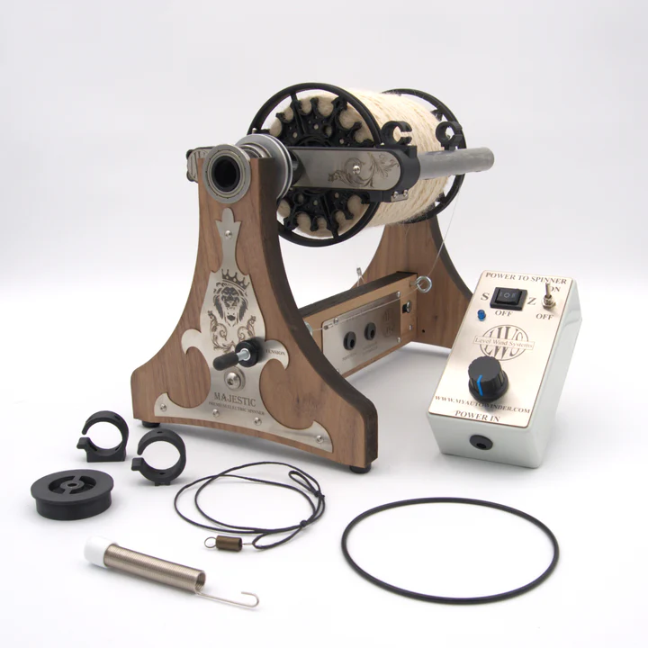 Kit 4-Majestic Electric Spinner with Autowinder, Manual Flyer and Lazy Kate